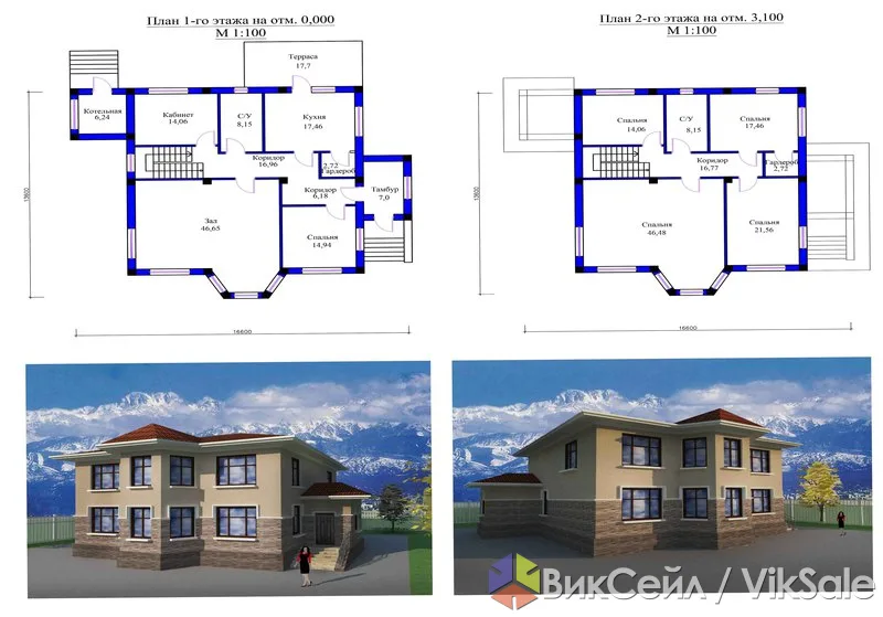 Готовый проект коттеджа 267 м² с террасой