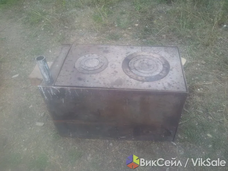 Угольная печь на твёрдом топливе, отапливала 120 кв.м