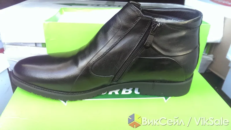 Мужские зимние туфли из натуральной кожи и меха