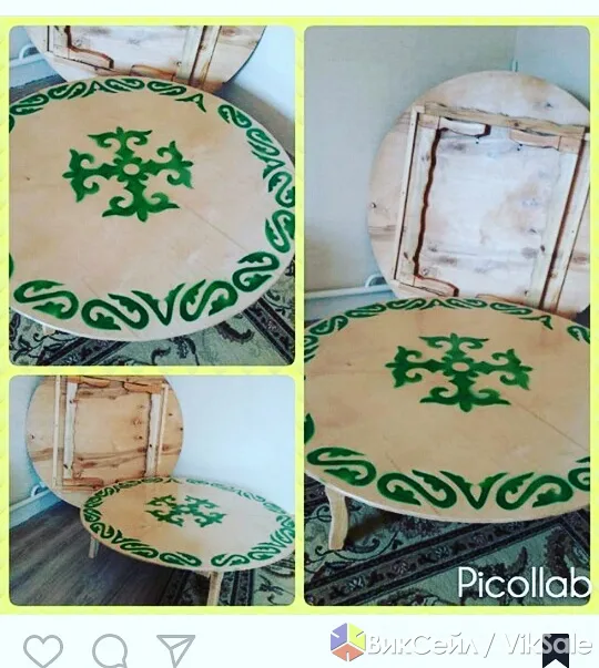 Казахский круглый стол со стульями на заказ