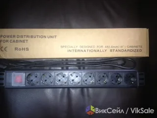 Панель питания LinkBasic 19" на 8 розеток, 2 м кабель