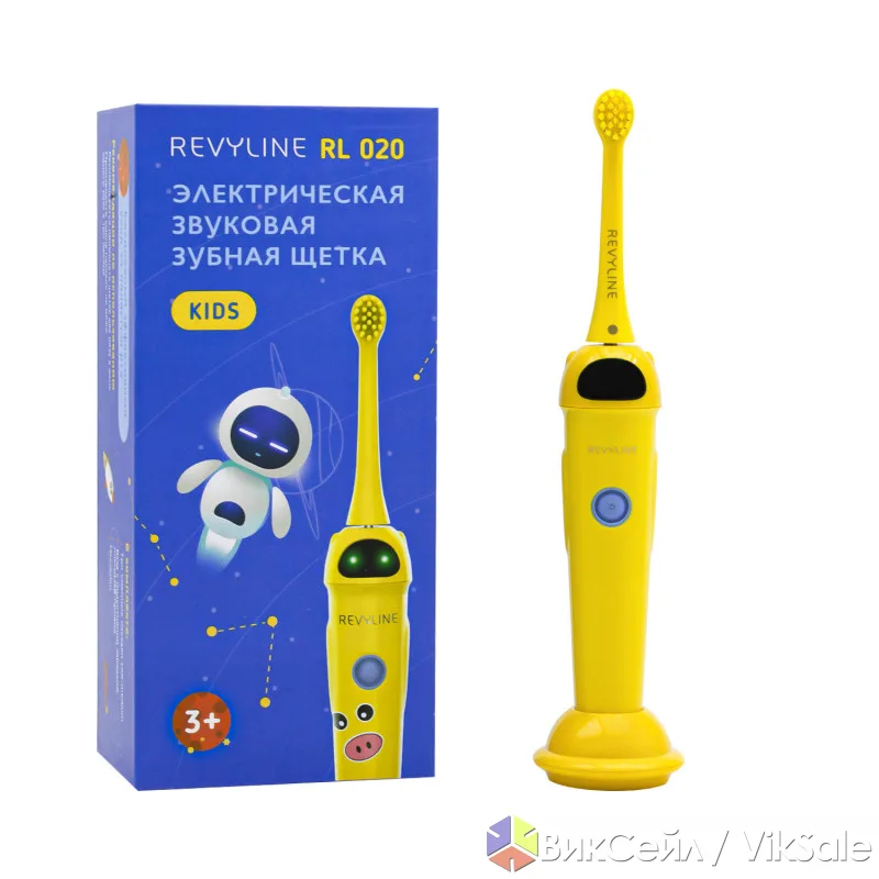 Звуковая зубная щетка Revyline RL 020 Kids, желтая