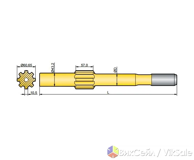 Хвостовик аналог VCR 260, T38, новый