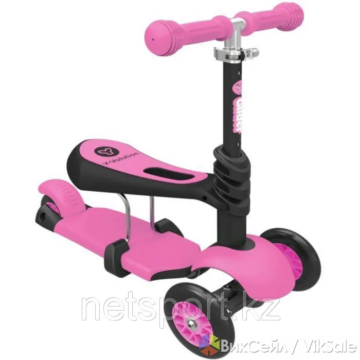 Детский трехколесный самокат Scooter 3 в 1 с сиденьем