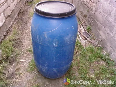 Пластиковые бочки 50 л, б/у, синие