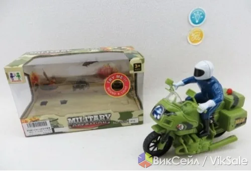 Инерционный мотоцикл Military Operation с фигуркой солдата