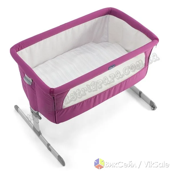 Детская кроватка Chicco Next2me, цвет фуксия