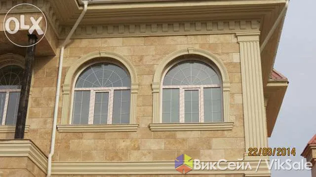 Монтаж травертина и декоративных элементов