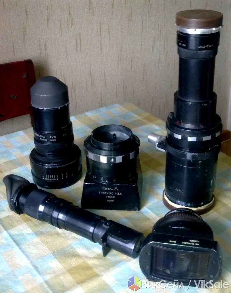 Объективы ЛОМО F=75, F=50, F=35 с комплектующими