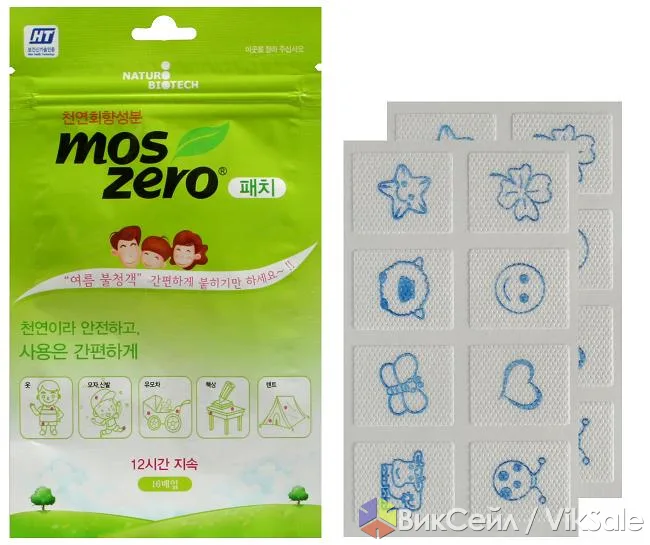 Натуральные наклейки от комаров Mos Zero для всей семьи