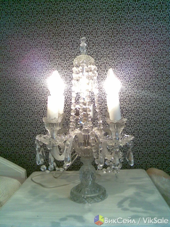 Настольное бра из хрусталя, Чехия, 1975 год