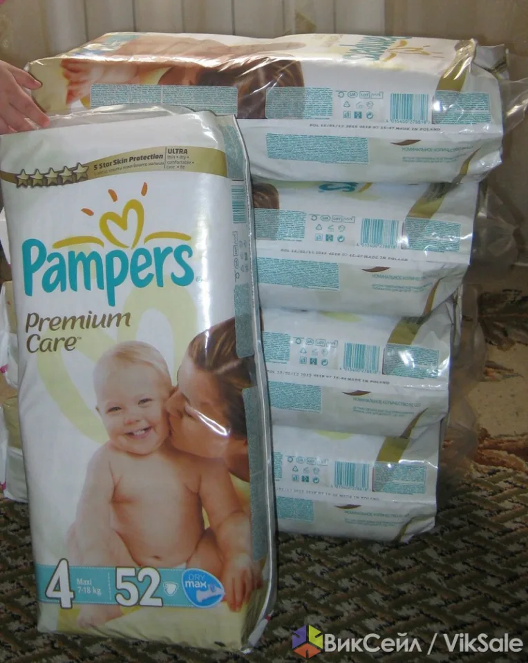 Подгузники Pampers Premium Care, размер 4 (7-18 кг), 52 шт.