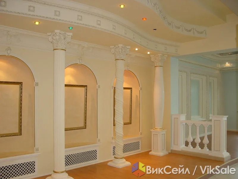 Гипсовая лепнина: галтели, карнизы, пилястры, колонны, розетки