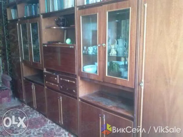 Стенка для гостиной, 5 шкафов, полировка