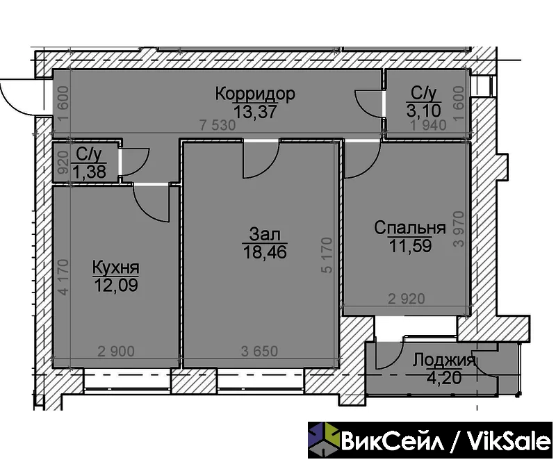 2-комнатная квартира 62 кв.м в новостройке, Сейфуллина-Бейсекова